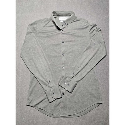 Mizzen Main Medium Trim Fit Mens Grey Button Down Long Sleeve Dress | eBay | eBay US