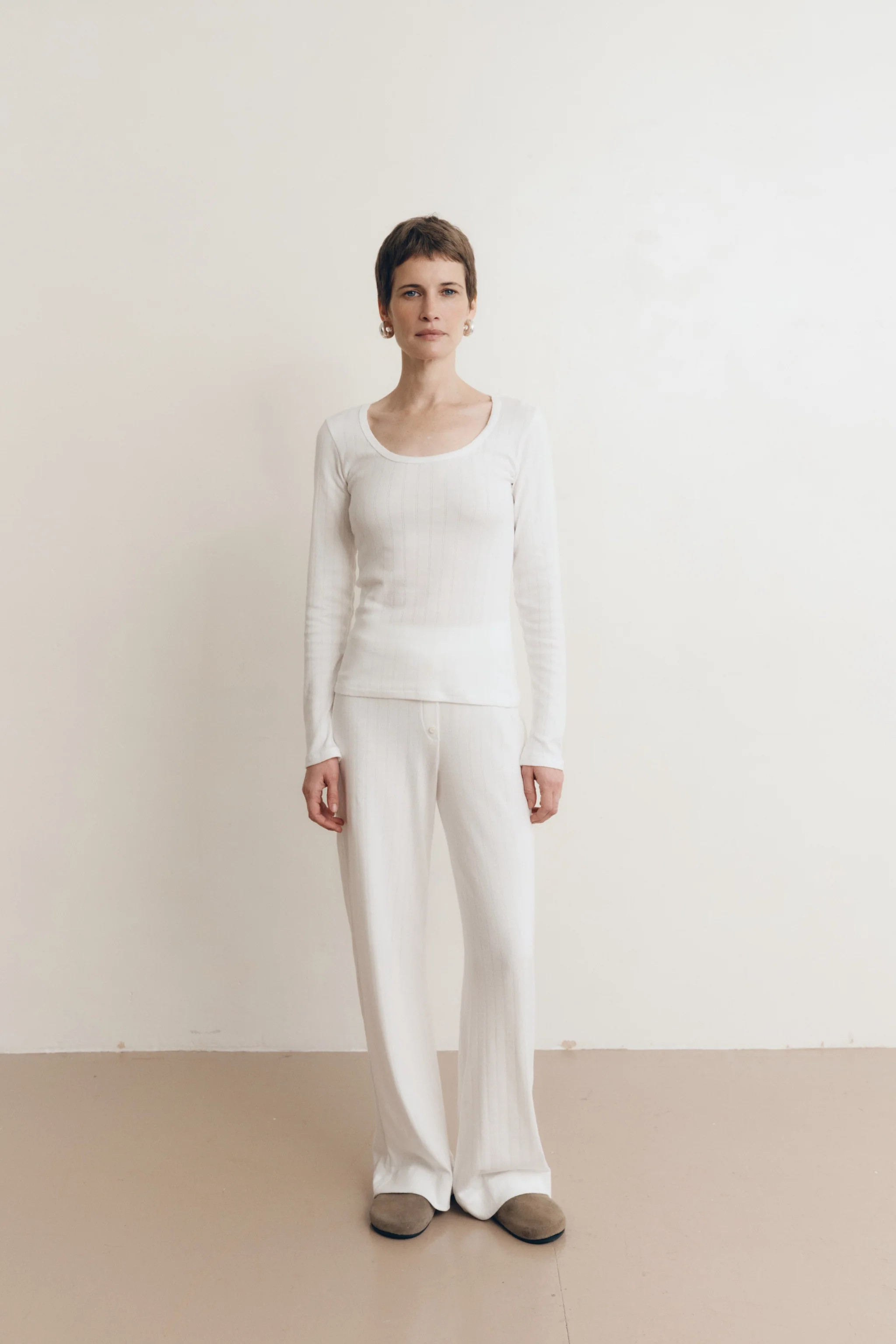 Maia Scoop Neck Pointelle Top | VIR VITA