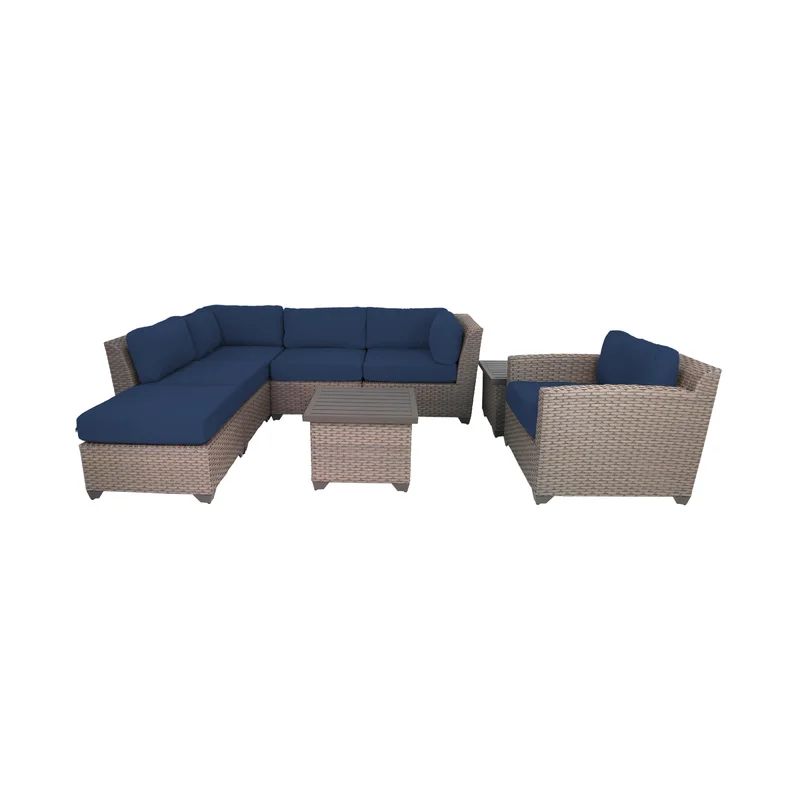 Merlyn 8 Piece Rattan Sectional Seating Group with Cushions | Wayfair North America