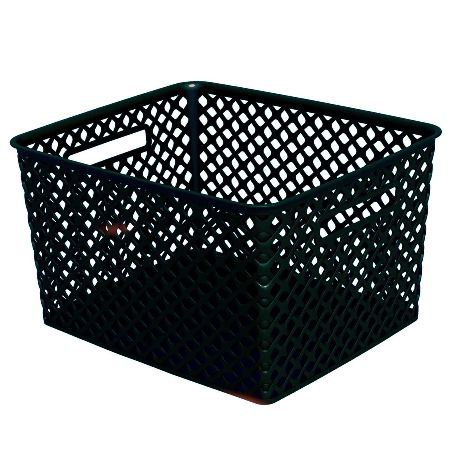 Mainstays Large Black Decorative Storage Basket - Walmart.com | Walmart (US)