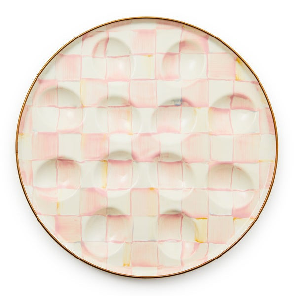 MacKenzie-Childs Rosy Check Egg Plate | MacKenzie-Childs