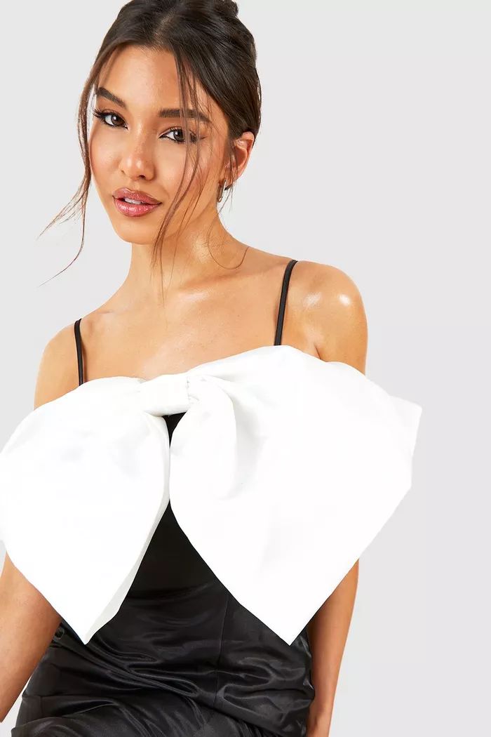 Extreme Bow Structured Mini Dress | boohoo (US & Canada)