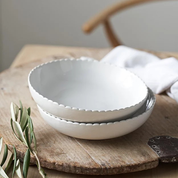 Scalloped Pasta Bowls – Set of 2 | The White Company UK & ROW