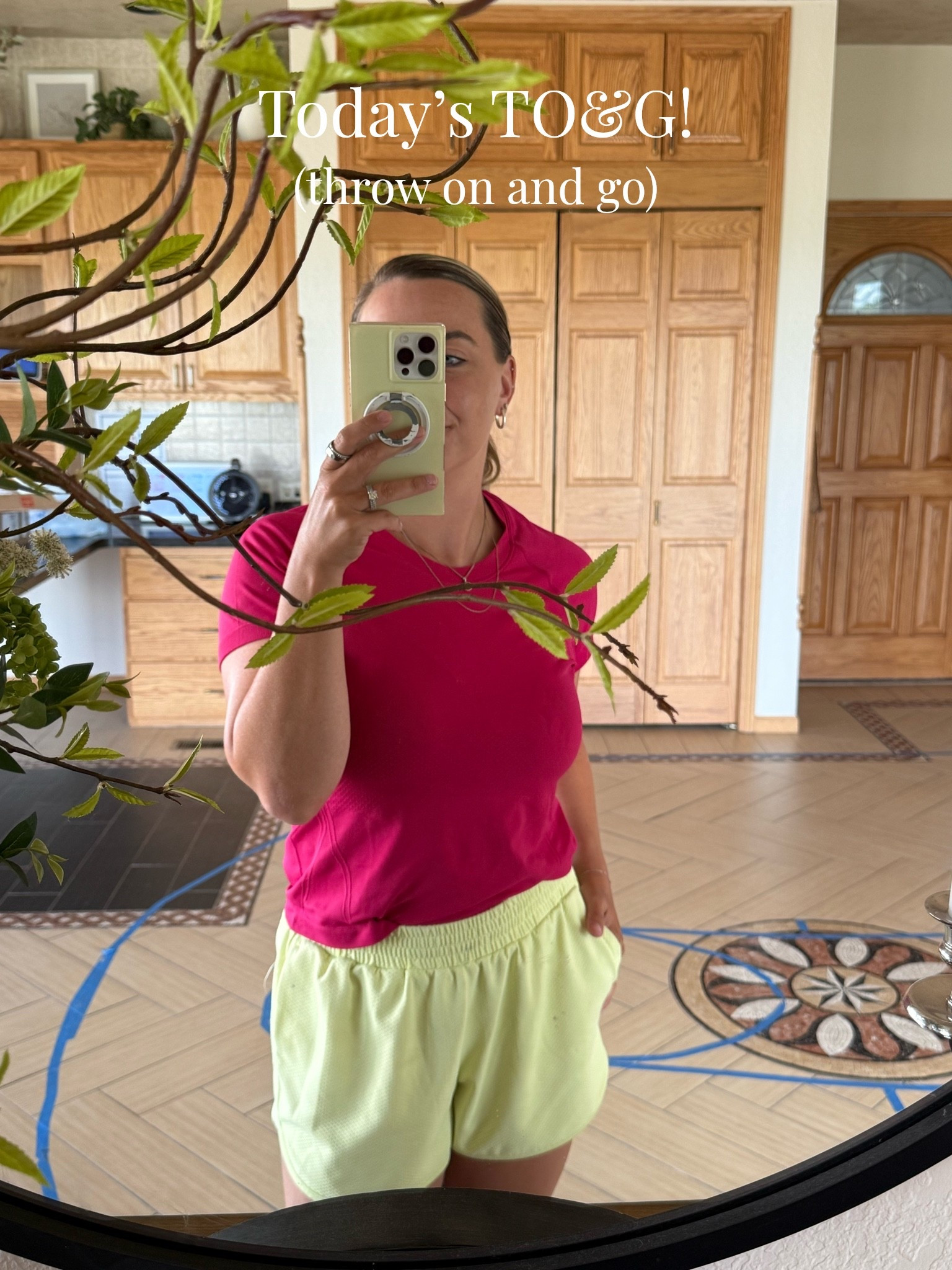 Today’s TO&G from @Quince! Loving this raspberry top and so fun to mix with these acid yellow shorts! This top is one of many things I kept in my recent order!

#LTKootd #LTKPetite #LTKmomlife