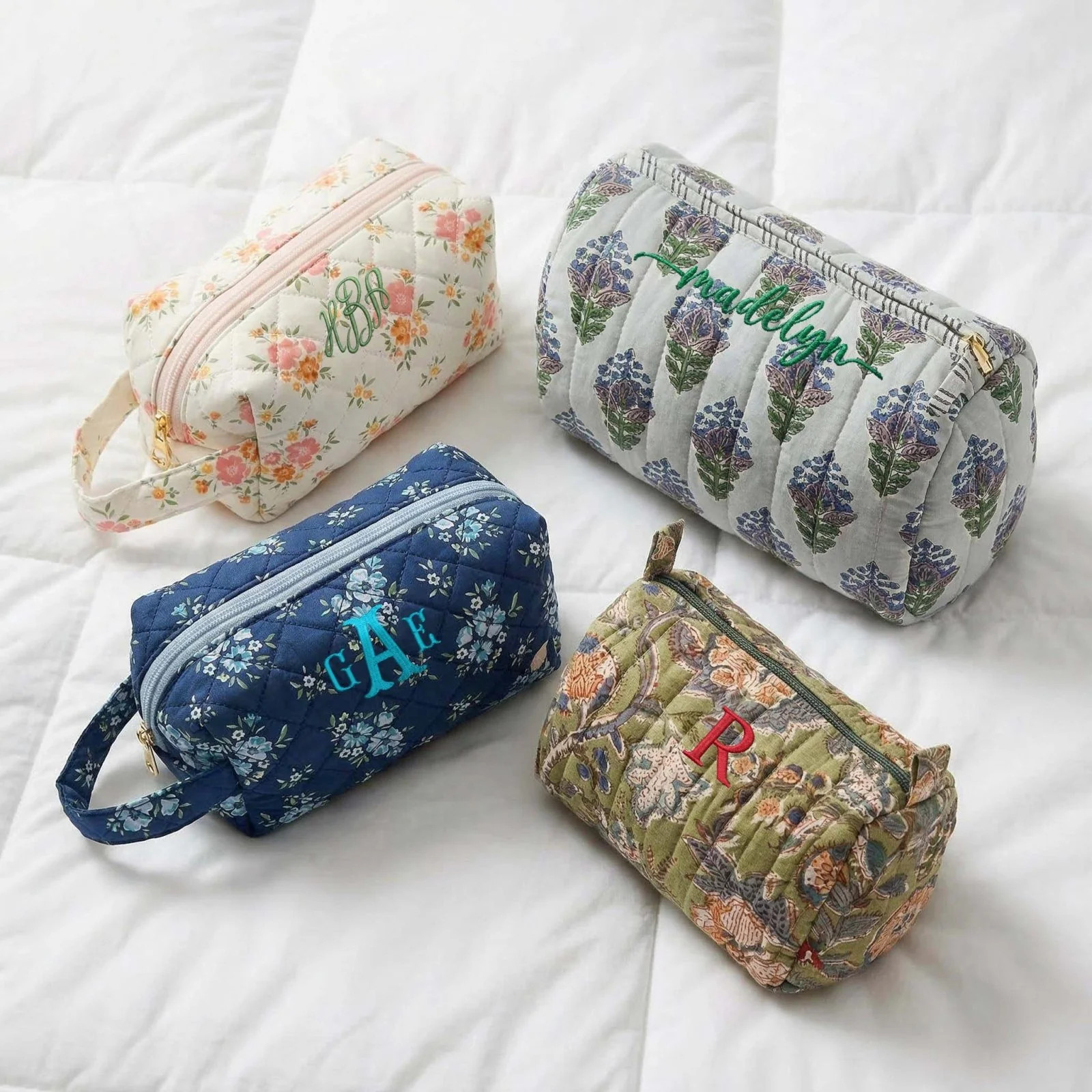 Elarin Quilted Travel Pouch & Small Makeup Bag | HomeWetBar.com