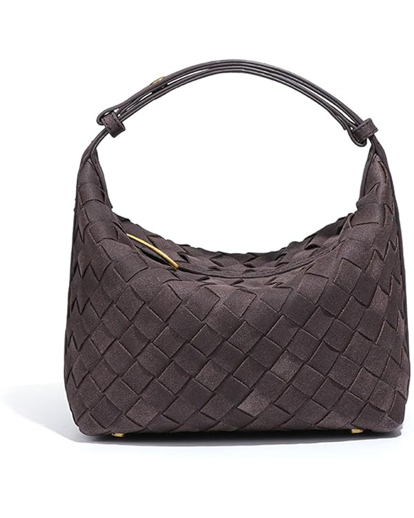 Luxurious Suede Hobo Bag - Women's Woven Leather Shoulder Bag with Spacious Interior | Amazon (US)