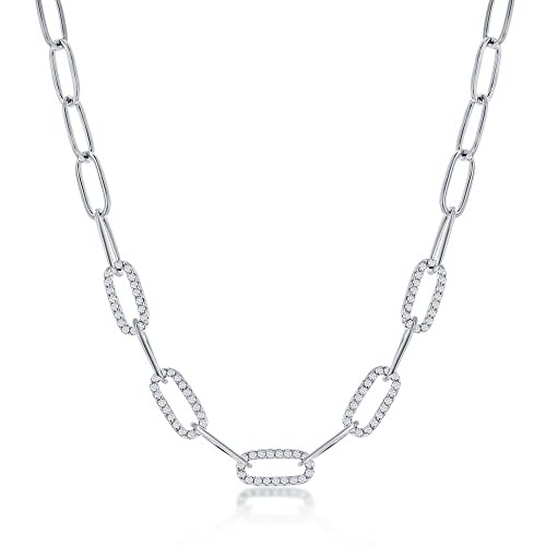 Beaux Bijoux Paperclip Silver Necklace for Women - Silver Chain for Women - Paperclip Chain Necklaces for Women - Chain Link Necklace for Women - Silver Paperclip Necklace (18 Inch 5mm - Silver) | Amazon (US)