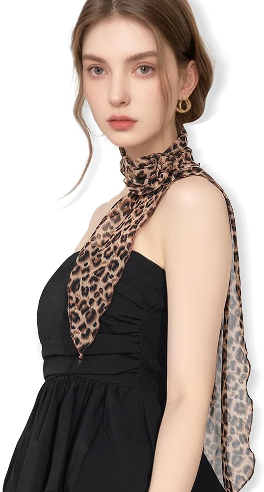 Chiffon Scarf for Women, Removable Flower Neck Scarf Light Soft Fashion Rose Scarves Versatile He... | Amazon (US)