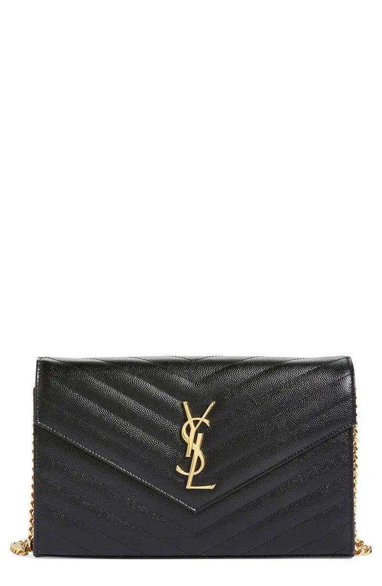 Saint Laurent Large Monogram Quilted Leather Wallet on a Chain | Nordstrom | Nordstrom