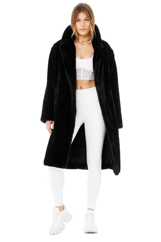 Oversized Faux Fur Trench - Black | Alo Yoga (US)