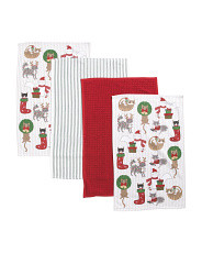 Set Of 4 Christmas Cats Kitchen Towels | Home | Marshalls | Marshalls