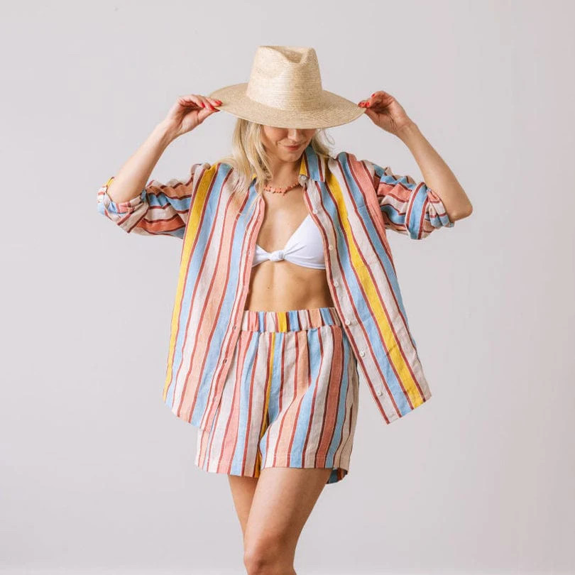 Seaplane Stripe Bermuda Set | Sunshine Tienda