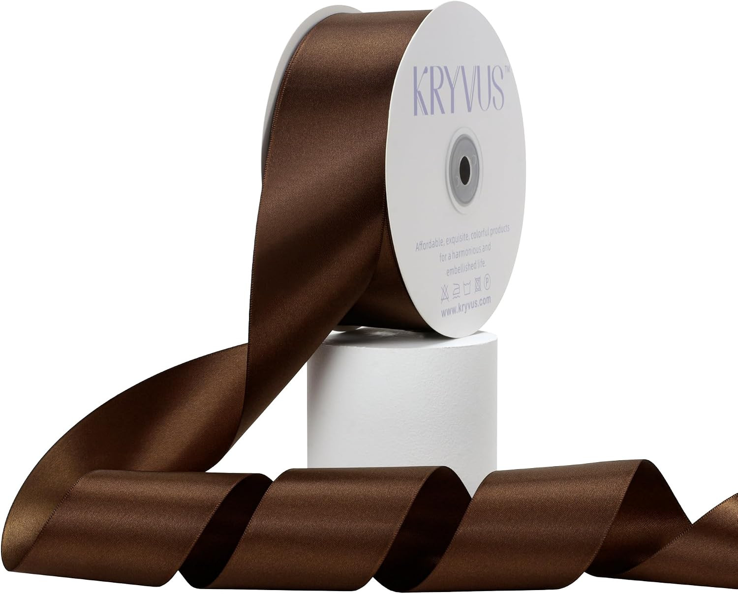 Brown Satin Ribbon, Double Faced 2 Inch X 50 Yards Brown Ribbon, Premium Satin Ribbon for Gift Wrapping, Crafts, Hair Bow Making, Sewing, Flower Bouquet, Wedding Party Decor | Amazon (US)