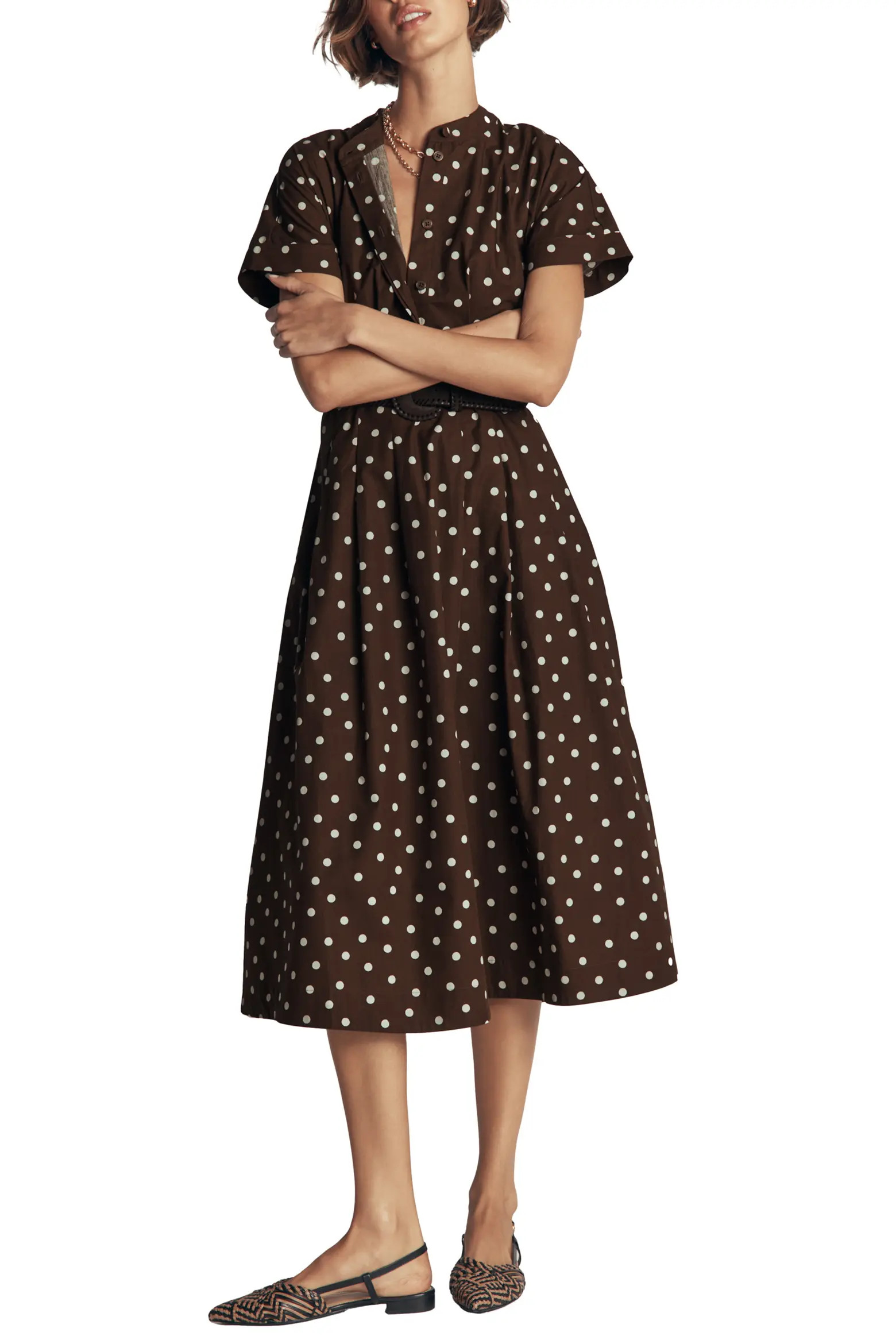 Boden Polka Dot Cotton Poplin Midi Dress (Women) | Nordstrom | Nordstrom