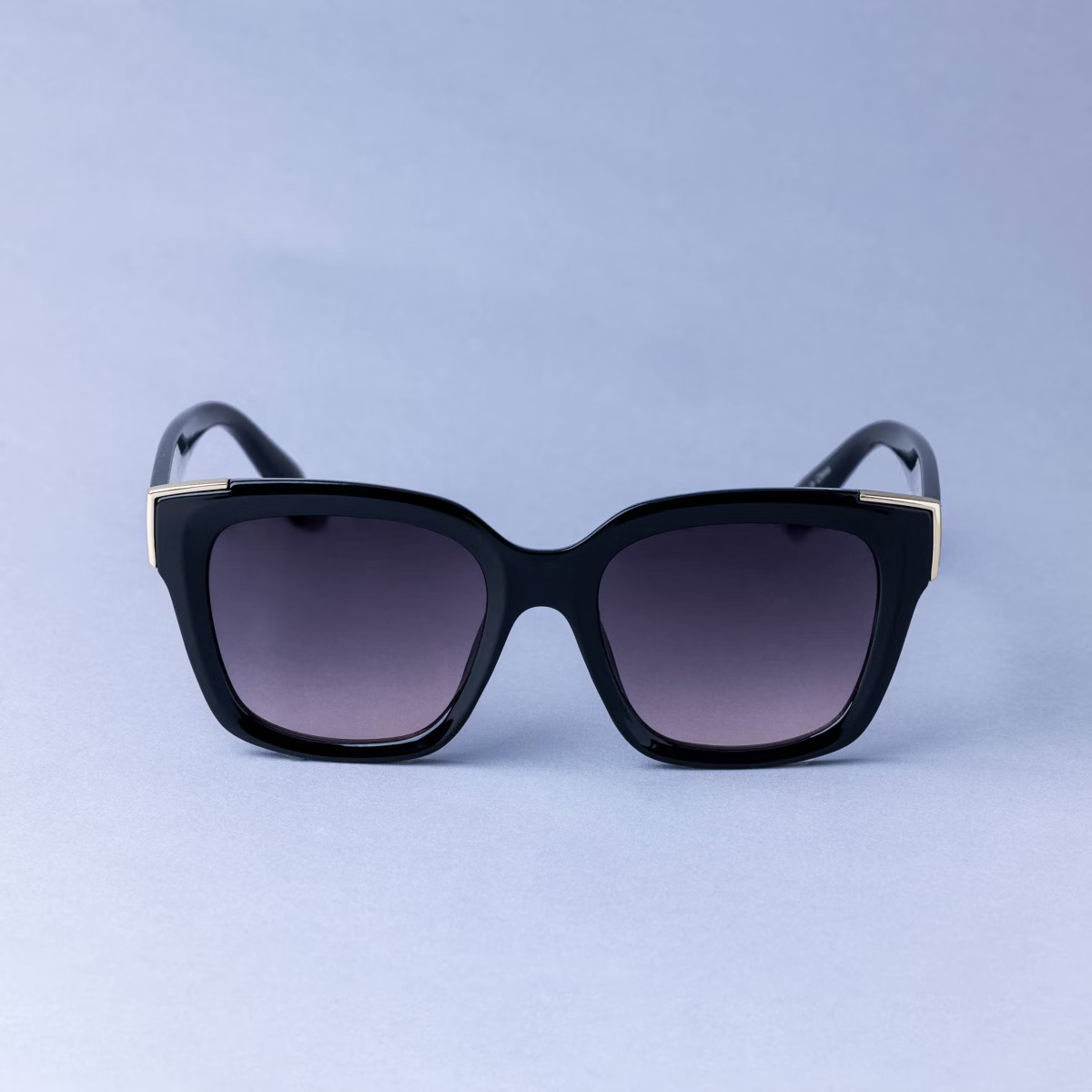 Women's Square with Metal Sunglasses - A New Day™ Black | Target