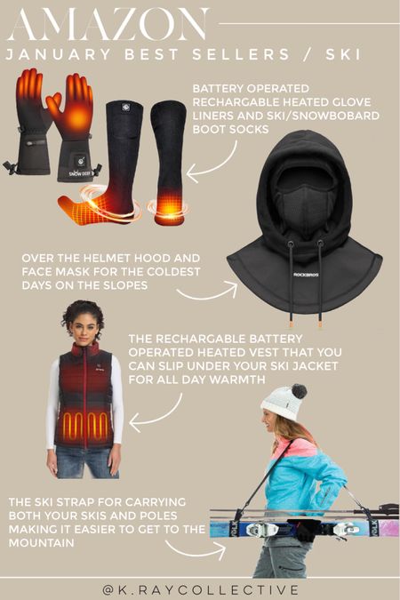 Here’s our best selling links on Amazon last week and all things gear.  These rechargeable battery, powered heated socks, and liners for your gloves, are going to save you in the coldest temps, and they’re way cheaper than buying the actual mittens and actual heated boots. The best baklava for over your helmet to keep warm on the slopes, a heated battery powered vest for the coldest days And if you’re walking to the slopes, this strap that holds your skis and poles will make it so much easier.

#SkiEssentials #AmazonFINDS #AmazonBestSellers #BestSellers #SkiGear #SkiTrip #HeatedSocks #HeatedGloves #HeatedVest #HeatedSkiGear #Winteressentials #SkiOutfit

#LTKfamily #LTKMostLoved #LTKSeasonal