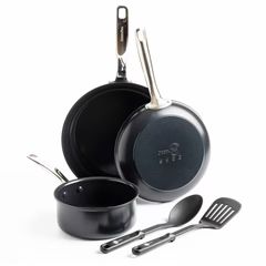 Chatham Black Ceramic Nonstick 5-Piece Cookware Set | GreenPan