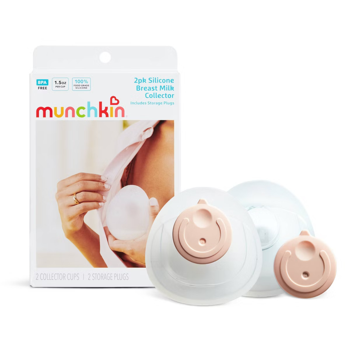 Munchkin Silicone Breast Milk Collector Cup with Storage Plug - 2pk | Target