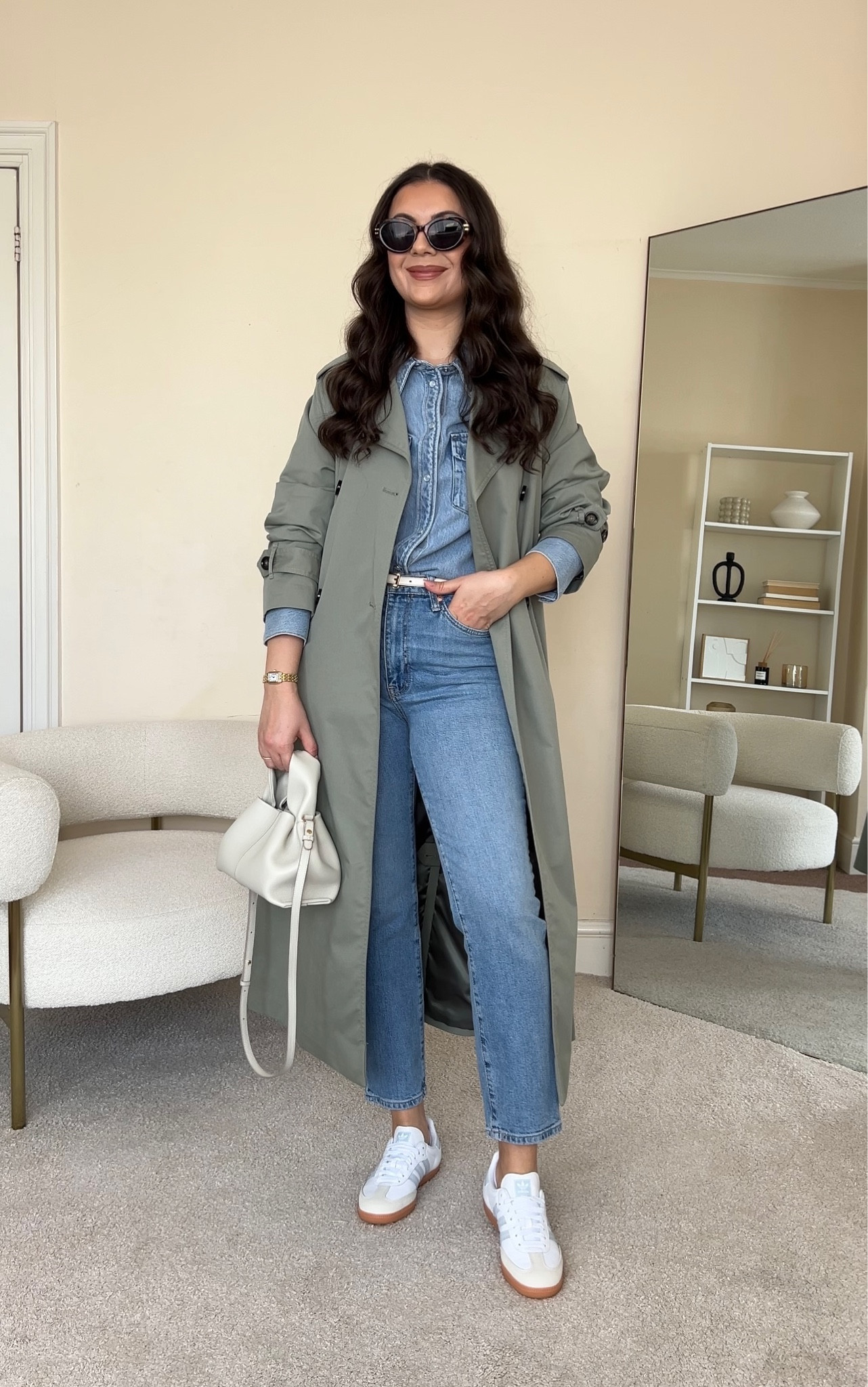 Double denim and light green trench coat outfit. Smart casual Winter to Spring transitional outfit.
Denim shirt is from H&M, wearing size S. Jeans are from Mango, wearing size UK10. Trench coat is from Mango, wearing size S.

#LTKstyletip #LTKeurope #LTKfindsunder100