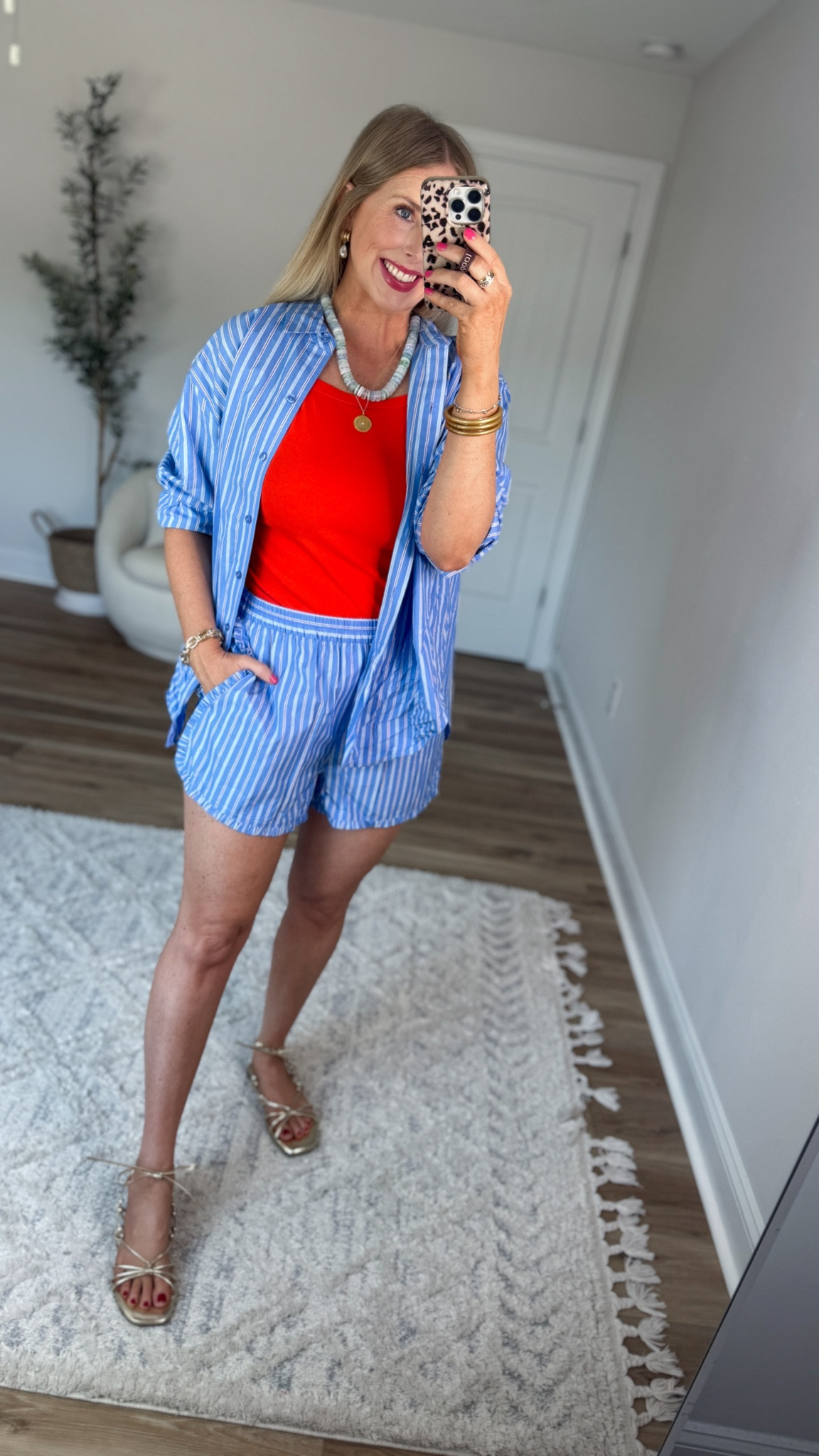 Weekend Walmart Wins try-on
Striped button down- medium 
Red tank- medium 
Ruffle shorts- medium

#LTKootd #LTKmomlife