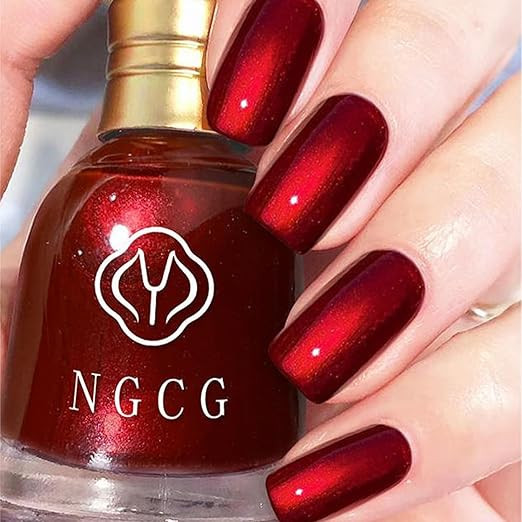 Nail Polish - Wine Red Nail Varnish - Burgundy Red Nail Polish - Long Lasting Chip Resistant & Qu... | Amazon (UK)