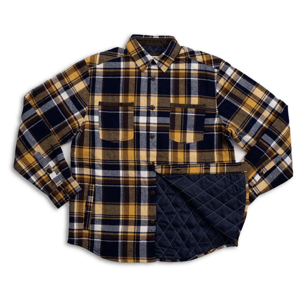 Workman Quilted Shirt Jacket | Blue & Brown | Rural Cloth