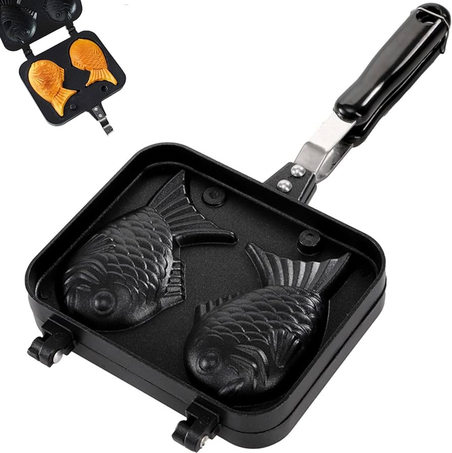 ZOOFOX Taiyaki Fish-shaped Cake Pan, Non-stick Waffle Cake Maker with Long Handle, Pancake Baking... | Amazon (US)