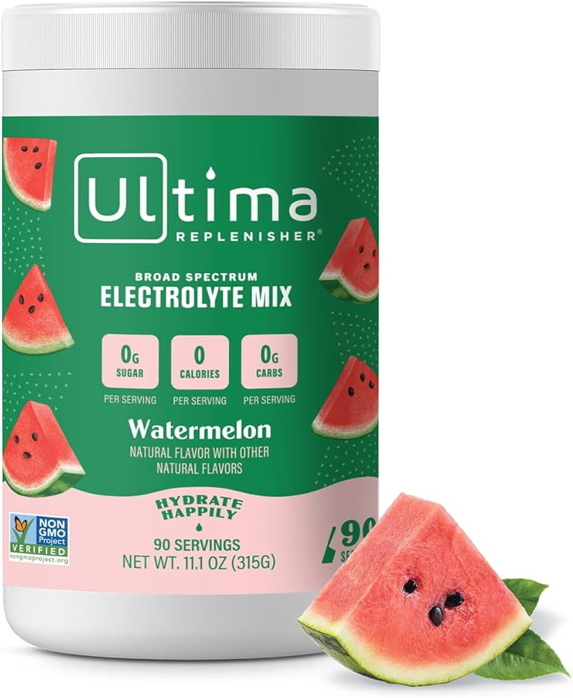 Ultima Replenisher Daily Electrolyte Drink Mix – Watermelon, 90 Servings – Hydration Powder w... | Amazon (US)