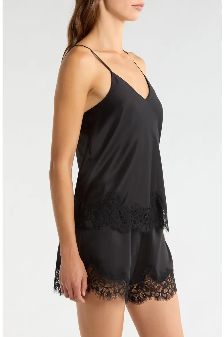 Lace Trim Satin Shortie Pajamas (Women) | Nordstrom | Nordstrom