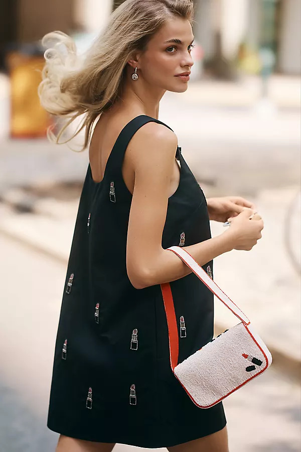 Maeve Sleeveless Bow Shift Mini Dress | Anthropologie (US)