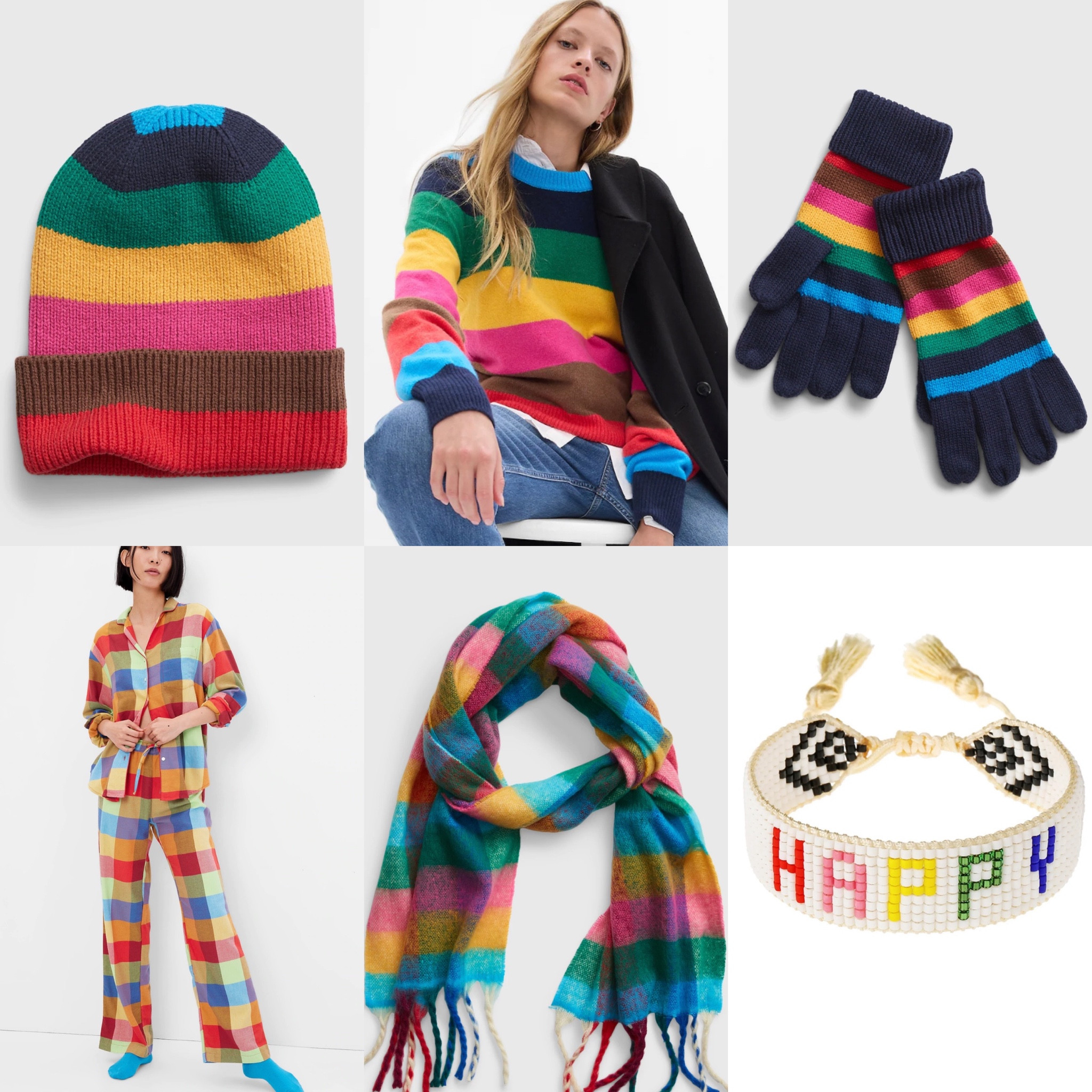 Gap Happy!

Clear Springs: sweater, hat, gloves, scarf
Warm Springs: pajamas
All Springs: Bracelet

[categorized based on stock photos]

