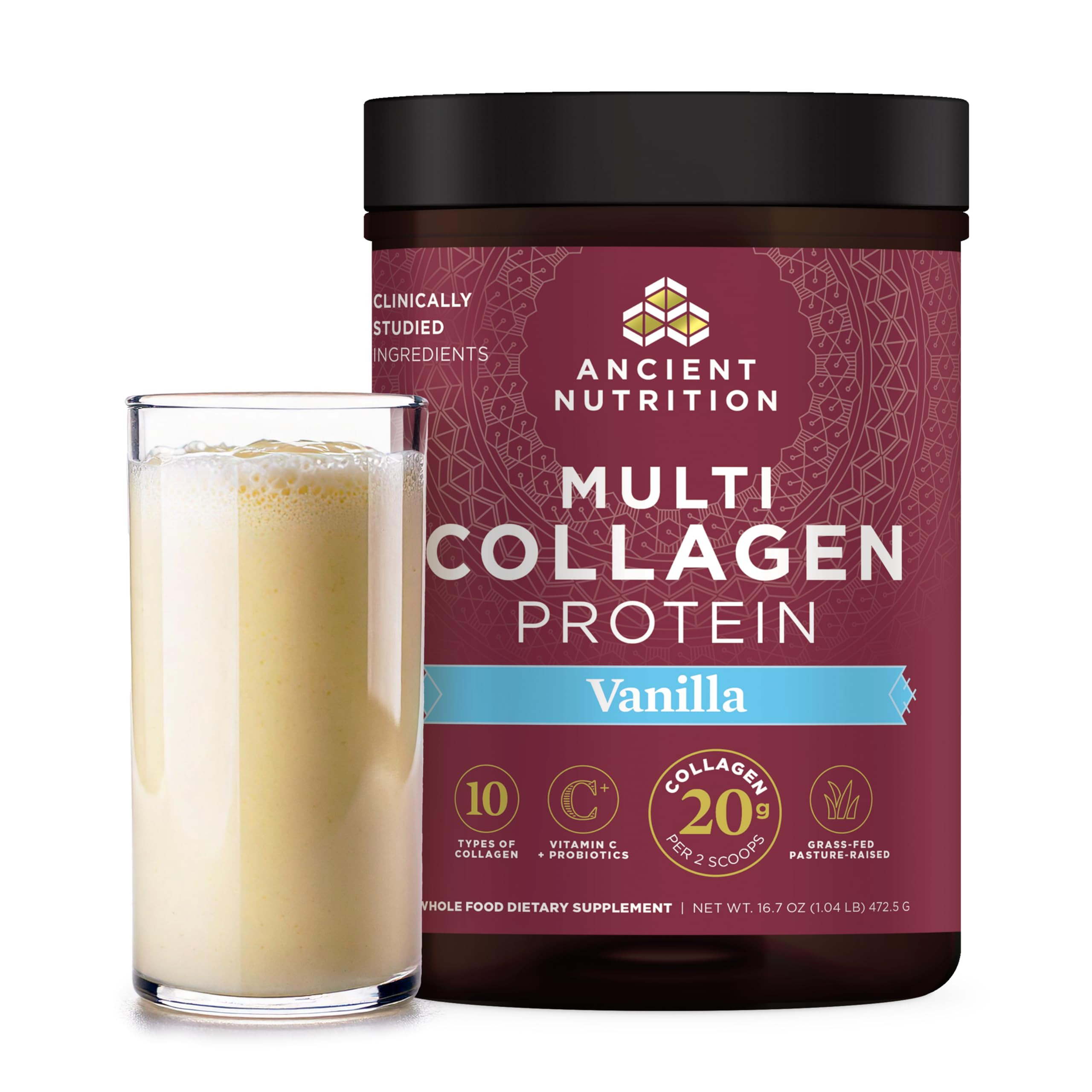 Collagen Powder Protein by Ancient Nutrition, Multi Collagen Vanilla Protein Powder, 45 Servings,... | Amazon (US)