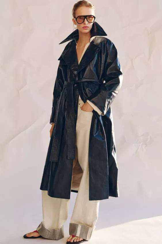 OVERSIZED FAUX LEATHER TRENCH COAT ZW COLLECTION | Zara US