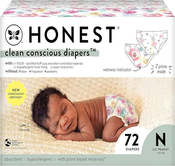 The Honest Company Clean Conscious Diapers for Sensitive Skin | Hypoallergenic, Fragrance Free | ... | Amazon (US)
