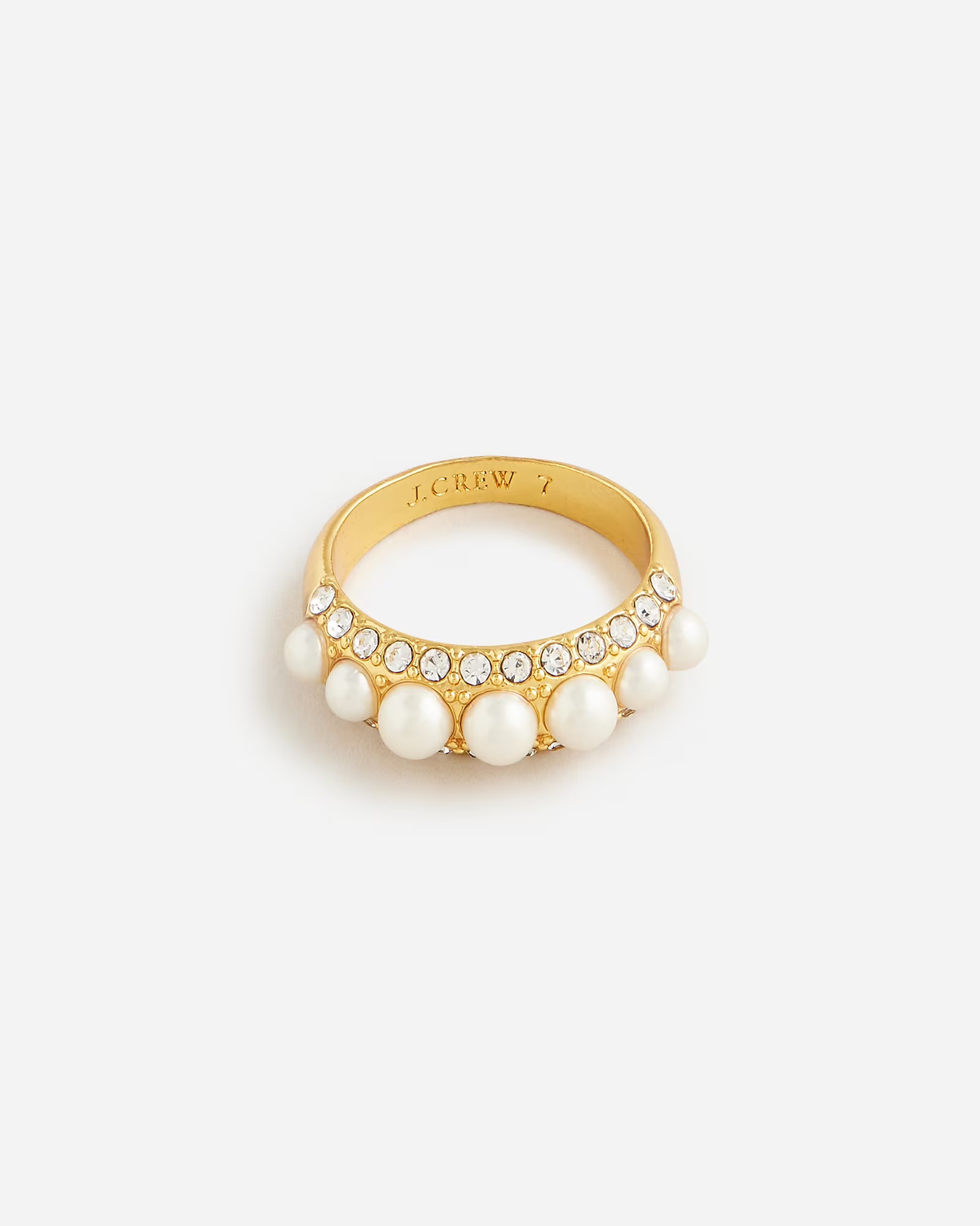 Inset pearl and crystal ring | J. Crew US