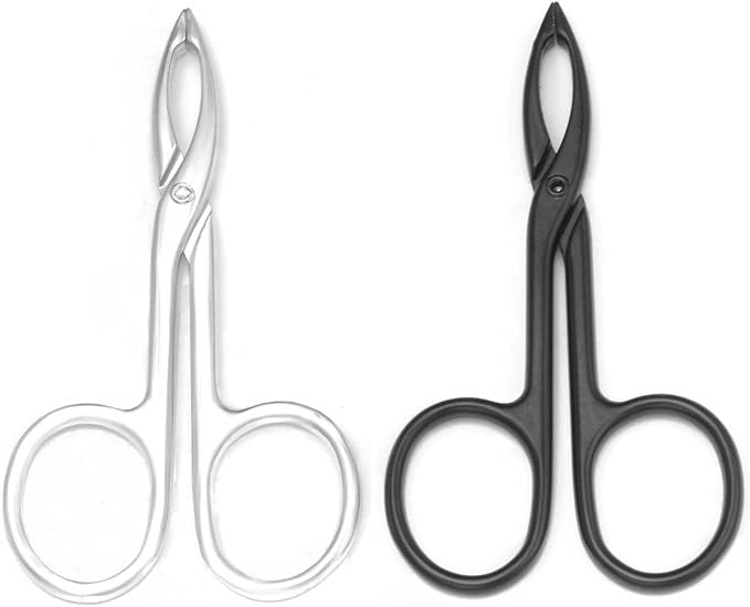 Motanar 2 Pieces Tweezers Scissor Handle Straight Tip Scissor Shaped Eyebrows Tweezers for Hair P... | Amazon (US)