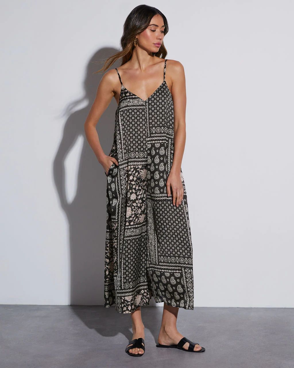 Rhapsody Printed Pocketed Boho Jumpsuit | VICI Collection