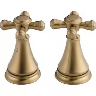 Delta Pair of Cassidy Metal Cross Handles for Bathroom Faucet in Champagne Bronze H295CZ - The Ho... | The Home Depot