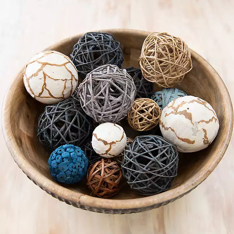 Denim Blue Dried Orb Bag | Kirkland's Home