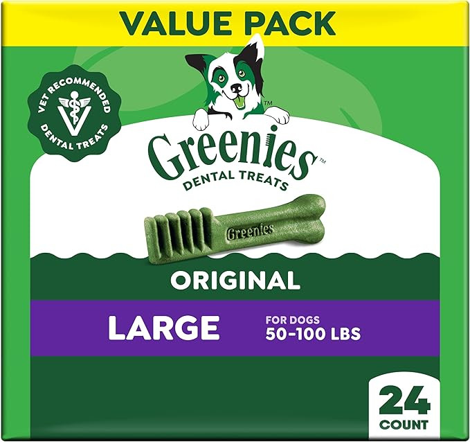 Greenies Veterinarian-Recommended Natural Dental Dog Treats, Large Size, Original Flavor, 36 oz. ... | Amazon (US)