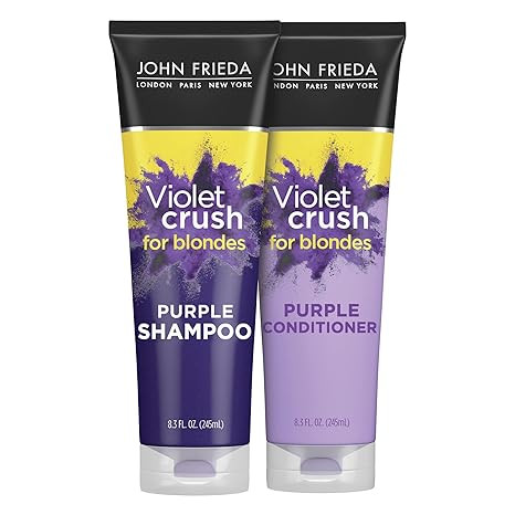 John Frieda Violet Crush Purple Shampoo and Conditioner Set for Blonde Hair, Neutralizes Yellow T... | Amazon (US)