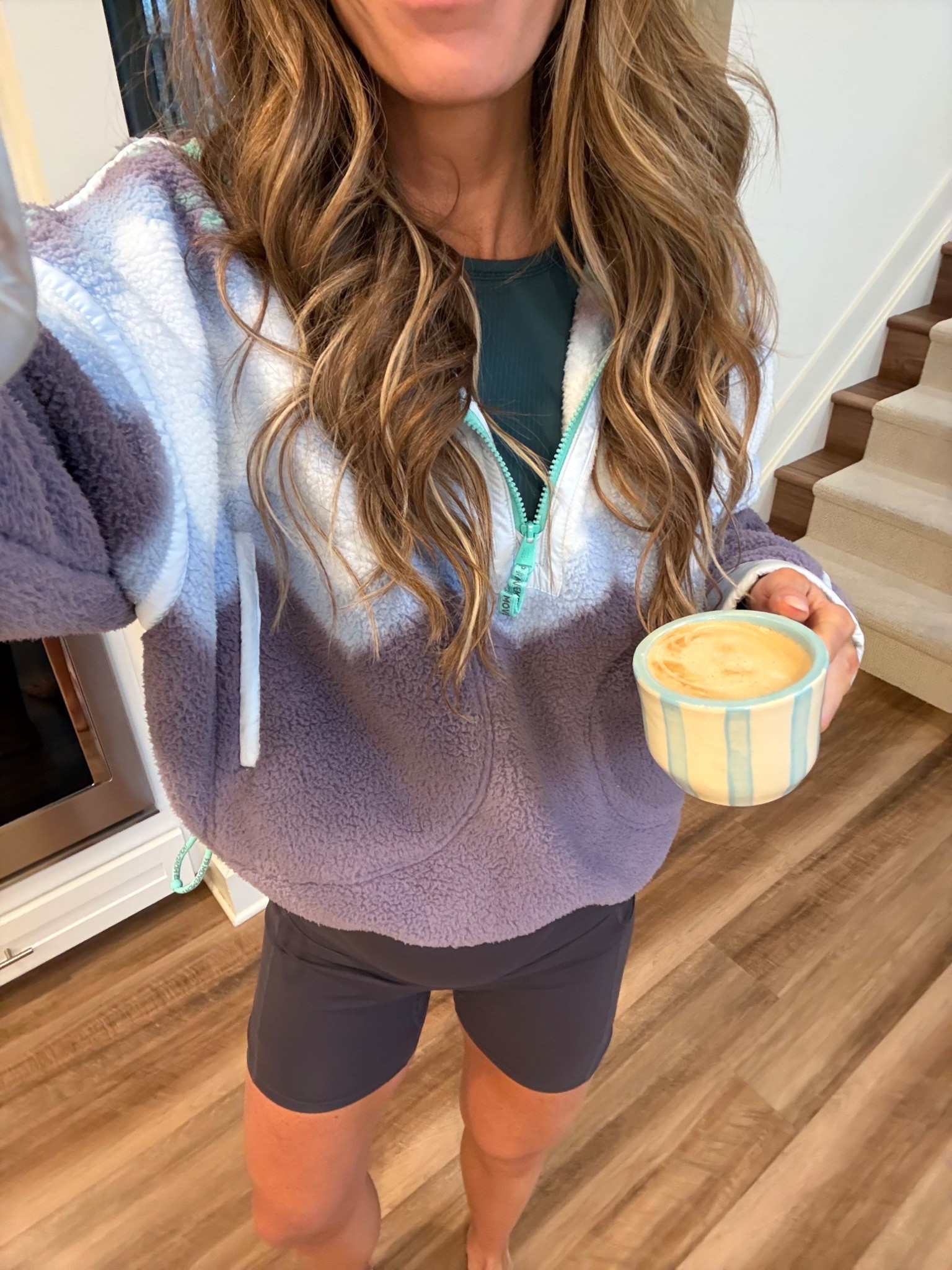 The exact print of my half zip is sold out but linked the exact Halt zip in other prints below: size medium

Size small in bike shorts (maternity)

Bump friendly, FP movement 

#LTKBump #LTKmorningroutine #LTKActive