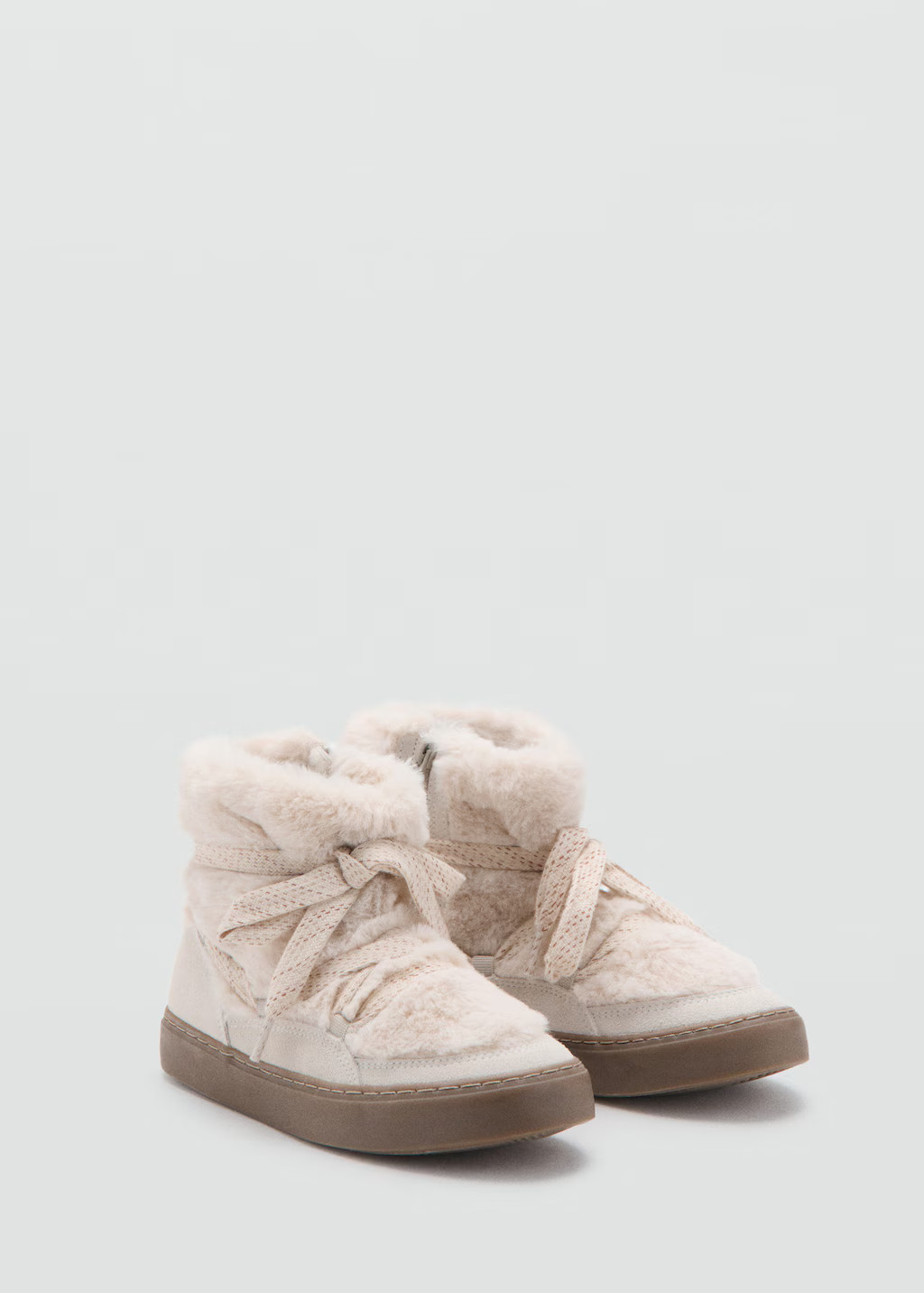 Ankle boots with leather accents sand - Kids - 4½ - MANGO KIDS | MANGO (UK)