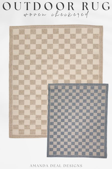 This Woven Checkered Outdoor Rug is such a cute find!! It comes in 2 colors in a 5x7 for under 100!

Find more content on Instagram @amandadealdesigns for more sources and daily finds from crate & barrel, CB2, Amber Lewis, Loloi, west elm, pottery barn, rejuvenation, William & Sonoma, amazon, shady lady tree, interior design, home decor, studio mcgee x target, bedroom furniture, living room, bedroom, bedroom styling, restoration hardware, end table, side table, framed art, vintage art, wall decor, area rugs, runners, vintage rug, target finds, sale alert, tj maxx, Marshall’s, home goods, table lamps, threshold, target, wayfair finds, Turkish pillow, Turkish rug, sofa, couch, dining room, high end look for less, kirkland’s, Ballard designs, wayfair, high end look for less, studio mcgee, mcgee and co, target, world market, sofas, loveseat, bench, magnolia, joanna gaines, pillows, pb, pottery barn, nightstand, throw blanket, target, joanna gaines, hearth & hand, floor lamp, world market, faux olive tree, throw pillow, lumbar pillows, arch mirror, brass mirror, floor mirror, designer dupe, counter stools, barstools, coffee table, nightstands, console table, sofa table, dining table, dining chairs, arm chairs, dresser, chest of drawers, Kathy kuo, LuLu and Georgia, Christmas decor, Xmas decorations, holiday, Christmas Eve, NYE, organic, modern, earthy, moody

#LTKstyletip #LTKhome #LTKfindsunder100