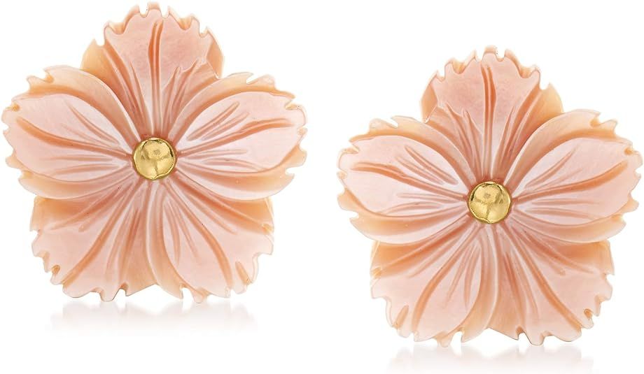 Ross-Simons Italian Pink Mother-Of-Pearl Flower Earrings | Amazon (US)