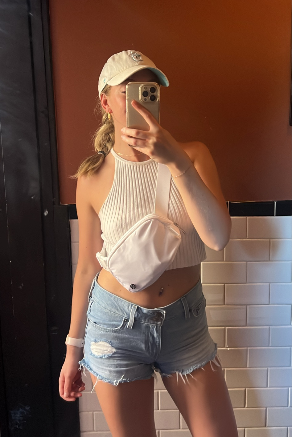 Brewery outfit! Wearing Levi’s low rise jean shorts, a princess polly white tank top (linked similar), lululemon white crossbody bag, gold jewelry from Mejuri, and reeboks! Perfect for a hot day with friends ☀️

#LTKFindsUnder50 #LTKSeasonal #LTKSummerSales