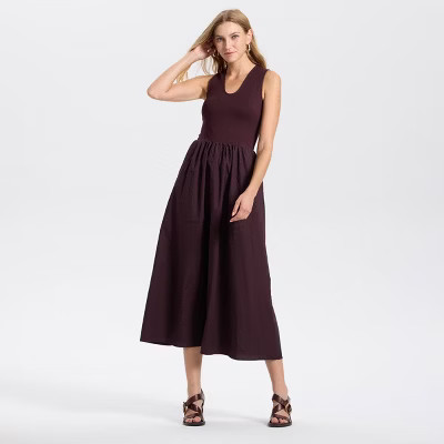 Women's Midi A-Line Dress - A New Day™ Dark Purple XS | Target