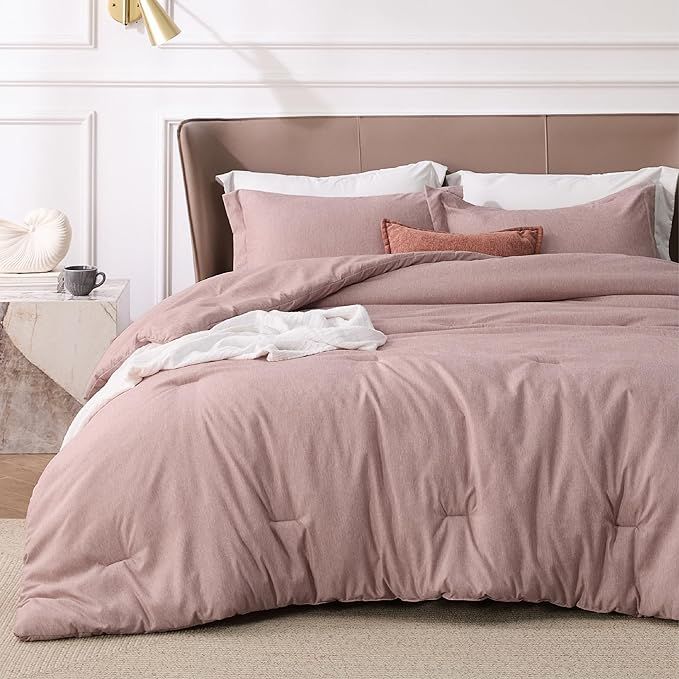 Bedsure King Comforter Set - Dusty Rose King Size Comforter, Soft Bedding for All Seasons, Cation... | Amazon (US)