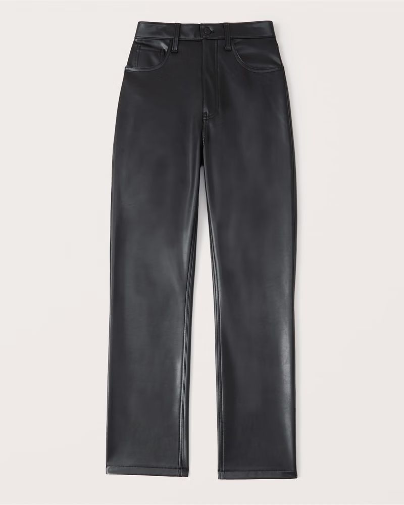 Vegan Leather 90s Straight Pants | Abercrombie & Fitch (UK)