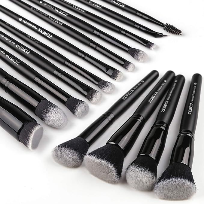 Zoreya Makeup Brushes 15Pcs Makeup Brush Set Premium Synthetic Kabuki Brush Cosmetics Foundation ... | Amazon (US)